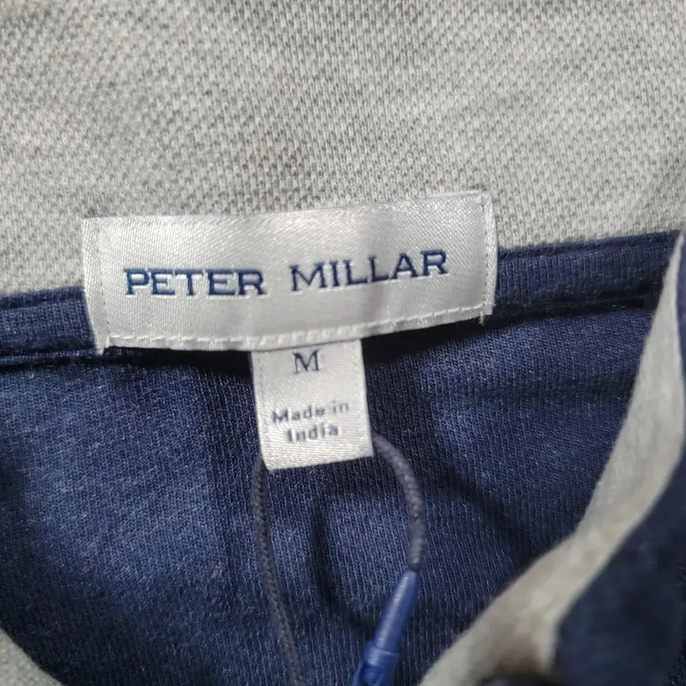 NWT Peter Millar Mens M Crown Comfort 1/4 Zip Pullover Navy
